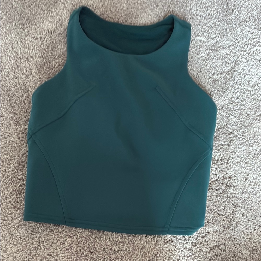Lululemon Athletica Green Fitted Crop Tank Top
